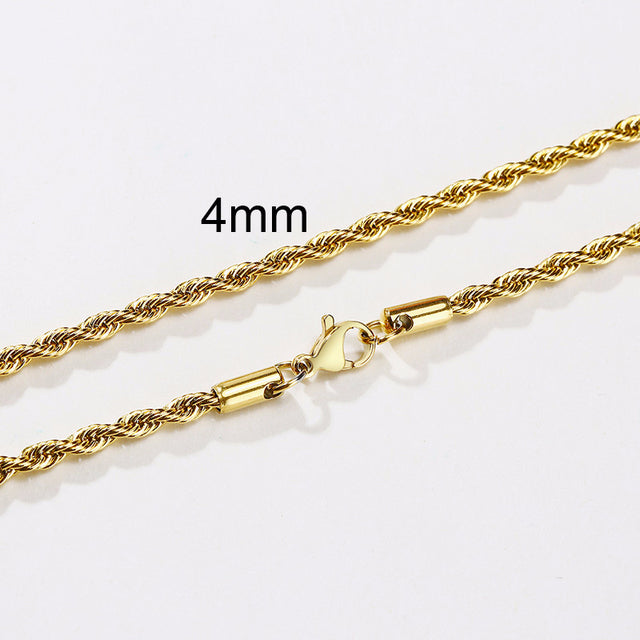 Men's Long Stainless Rope Necklace